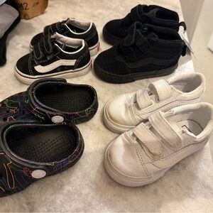 Kids White Velcro Sneakers - Classic Casual Shoe